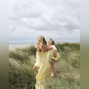 Sleeper 100% linen yellow lounge dress